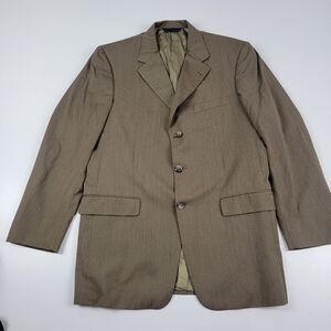 Burberry Saks Fifth Brown Blazer Coat Business Mens Size 41L Button Up